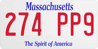MA license plate 274PP9