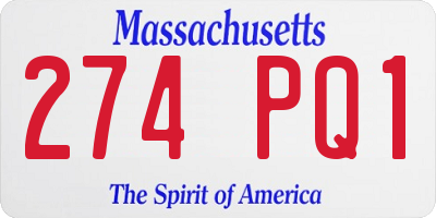 MA license plate 274PQ1