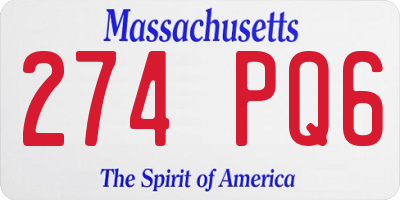 MA license plate 274PQ6