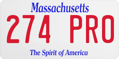 MA license plate 274PR0