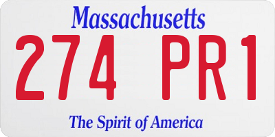 MA license plate 274PR1