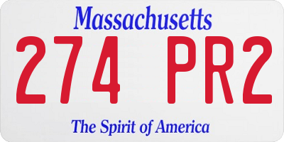 MA license plate 274PR2