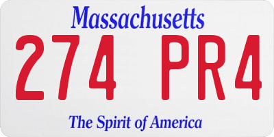 MA license plate 274PR4
