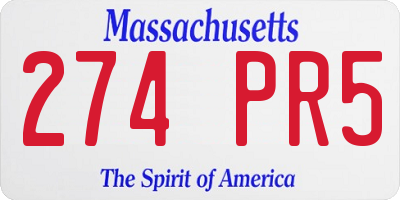 MA license plate 274PR5