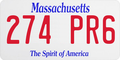 MA license plate 274PR6