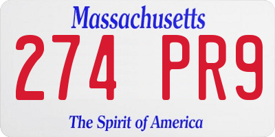 MA license plate 274PR9