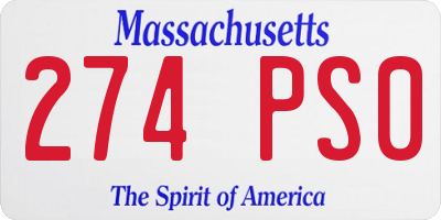 MA license plate 274PS0