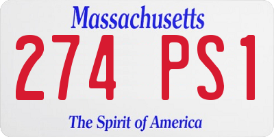 MA license plate 274PS1