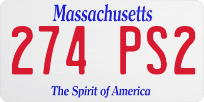 MA license plate 274PS2