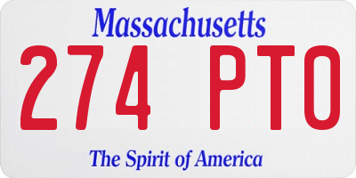 MA license plate 274PT0