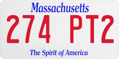 MA license plate 274PT2