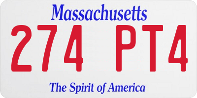 MA license plate 274PT4