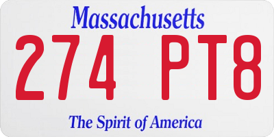 MA license plate 274PT8