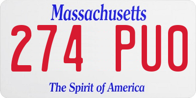 MA license plate 274PU0