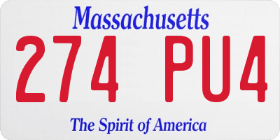 MA license plate 274PU4