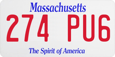 MA license plate 274PU6