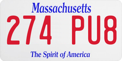 MA license plate 274PU8