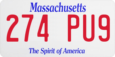 MA license plate 274PU9