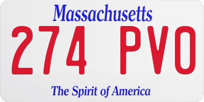 MA license plate 274PV0