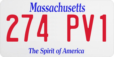 MA license plate 274PV1