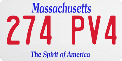 MA license plate 274PV4