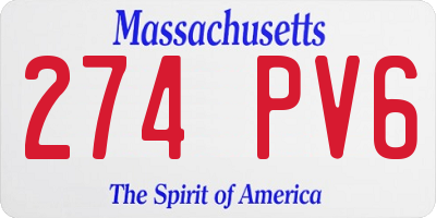 MA license plate 274PV6