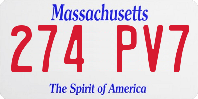 MA license plate 274PV7