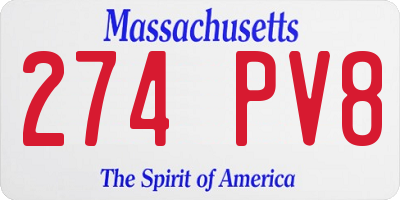 MA license plate 274PV8