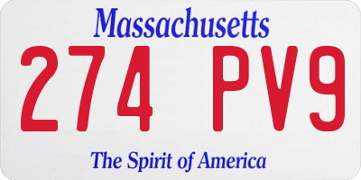 MA license plate 274PV9