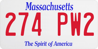 MA license plate 274PW2