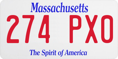 MA license plate 274PX0