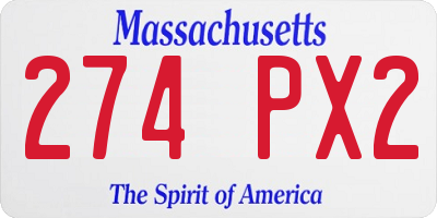 MA license plate 274PX2