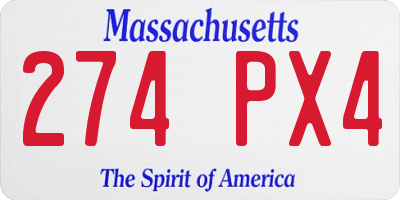 MA license plate 274PX4