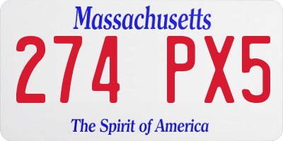 MA license plate 274PX5