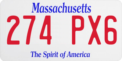 MA license plate 274PX6