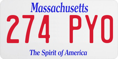 MA license plate 274PY0