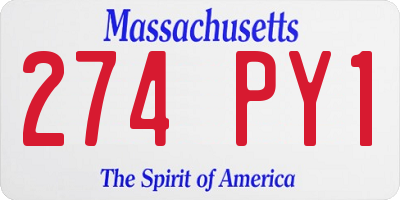 MA license plate 274PY1