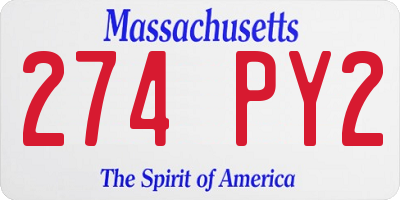 MA license plate 274PY2