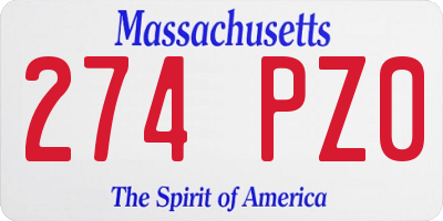 MA license plate 274PZ0