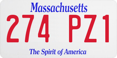 MA license plate 274PZ1