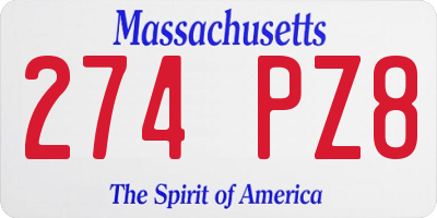 MA license plate 274PZ8