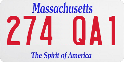 MA license plate 274QA1
