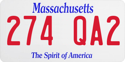 MA license plate 274QA2