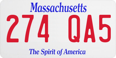MA license plate 274QA5