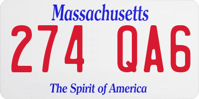 MA license plate 274QA6