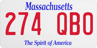 MA license plate 274QB0