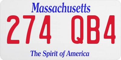 MA license plate 274QB4