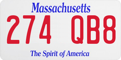 MA license plate 274QB8
