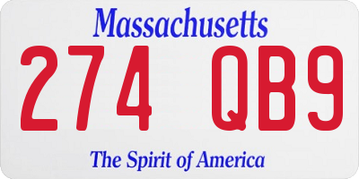 MA license plate 274QB9