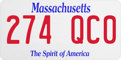 MA license plate 274QC0